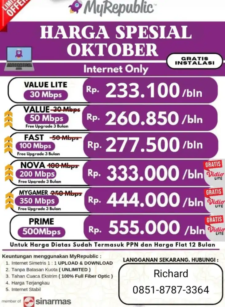 JARINGAN INTERNET MYREPUBLIC by SINAR MAS