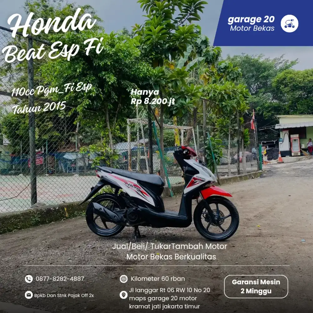 Honda Beat Esp fi Pgm_Fi Tahun 2015 Pajak Off