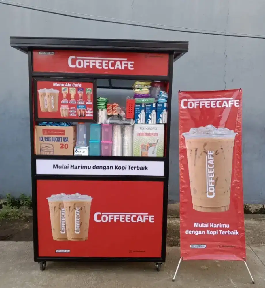 Booth kontainer/stand booth, gerobak kopi, dll
