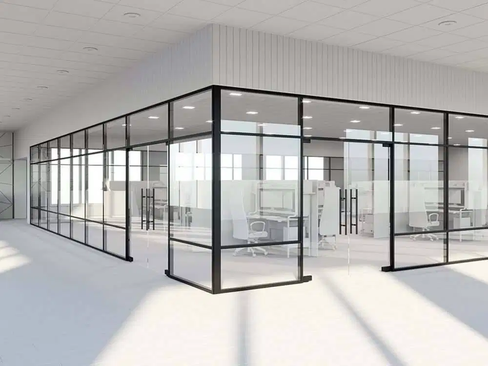 Pasang Khusus Partisi - Plafon Gypsum / PVC WPC + Pintu Aluminium Kaca