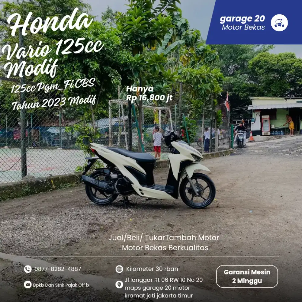 Honda Vario 125cc CBS Pgm_Fi Modif Tahun 2023 Pajak Off