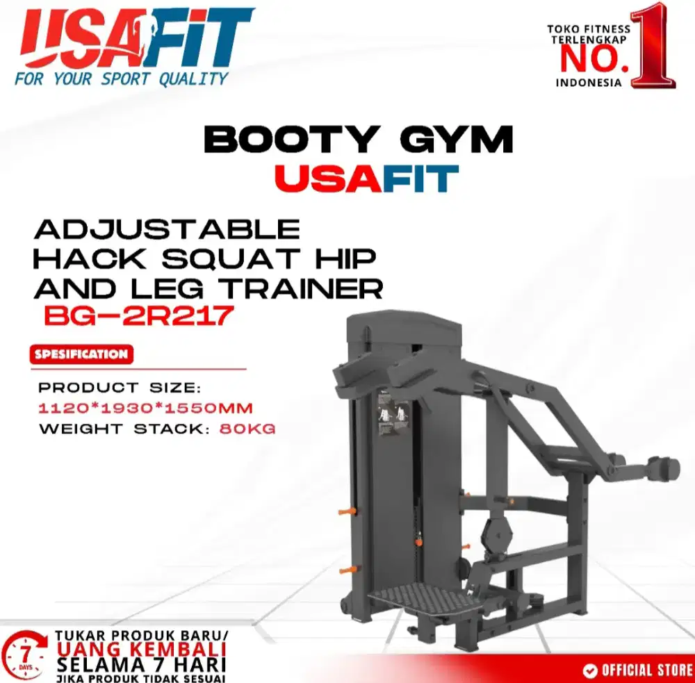 ADJUSTABLE HACK SQUAT HIP AND LEG TRAINER BG-2R217 ALAT FITNESS GYM