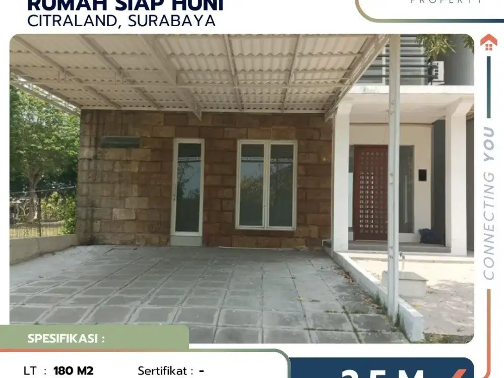 Rumah di Citraland Surabaya Tipe Corneline 2 lantai New gress