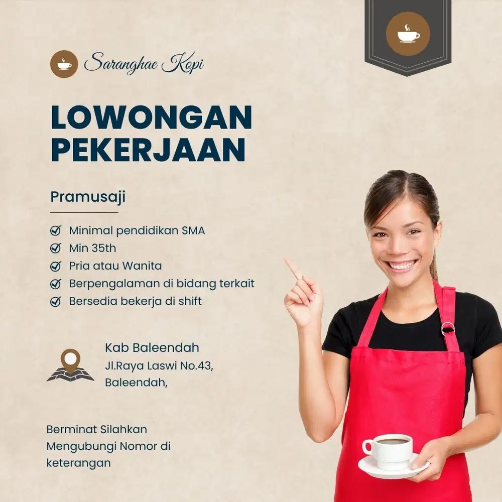 Lowongan Kerja Pramusaji