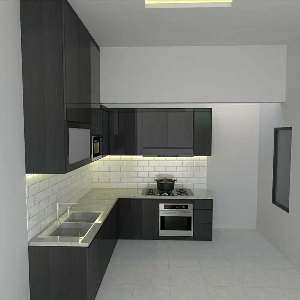 Custom Interior Kitchen Set, Backdrop TV, Lemari, Wardrobe, Kitchenset