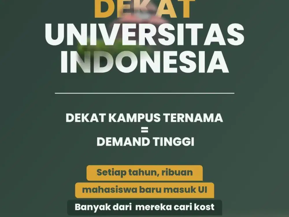 Dijual Kos Kosan 3 Lantai Dekat Kampus UI Depok - 10 Kamar Full Furnis