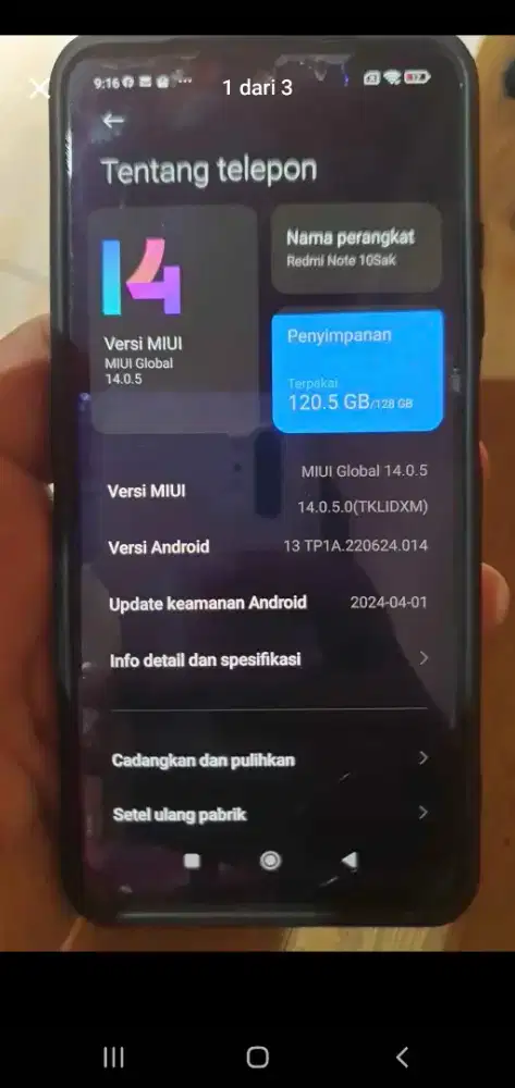 DIJUAL XIOMI REDMI NOTE 10 S MINUS KOTAK
