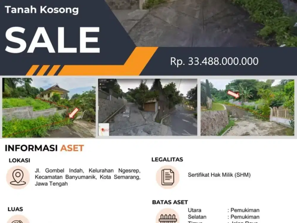 Dijual Tanah SHM Siap Bangun di Gombel Indah Kota Semarang