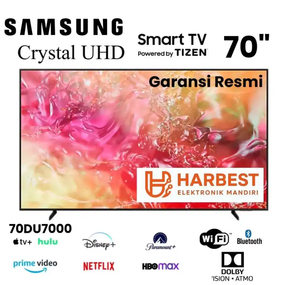 SAMSUNG TV Crystal 4K UHD 70 Smart TV TizenOS HDR10+ 70DU7000 Dolby