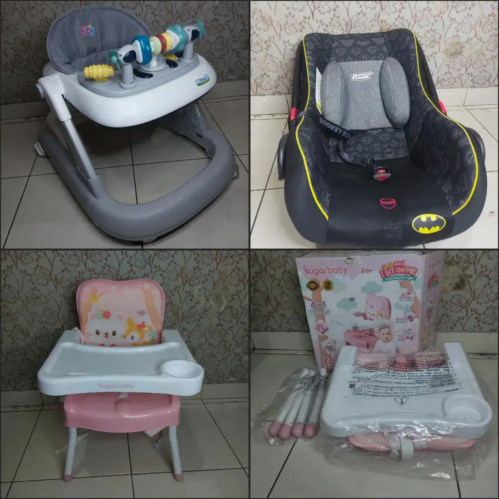 Borongan babywalker,carseat,folded booster&chair konsidi 90%