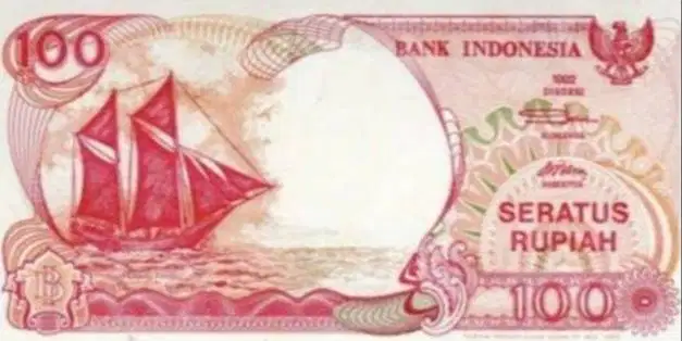Jual uang kuno 100 rupiah tahun 1992 edisi Perahu Pinisi