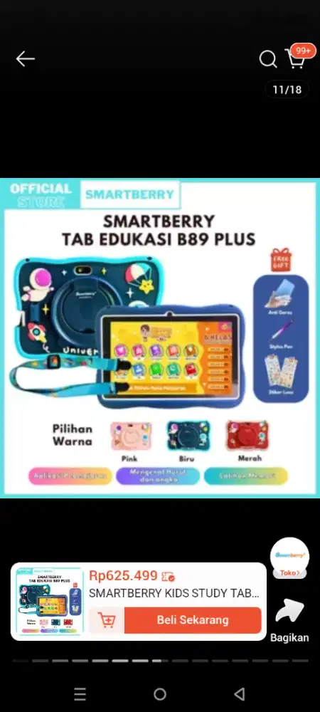 Tablet anak belajar