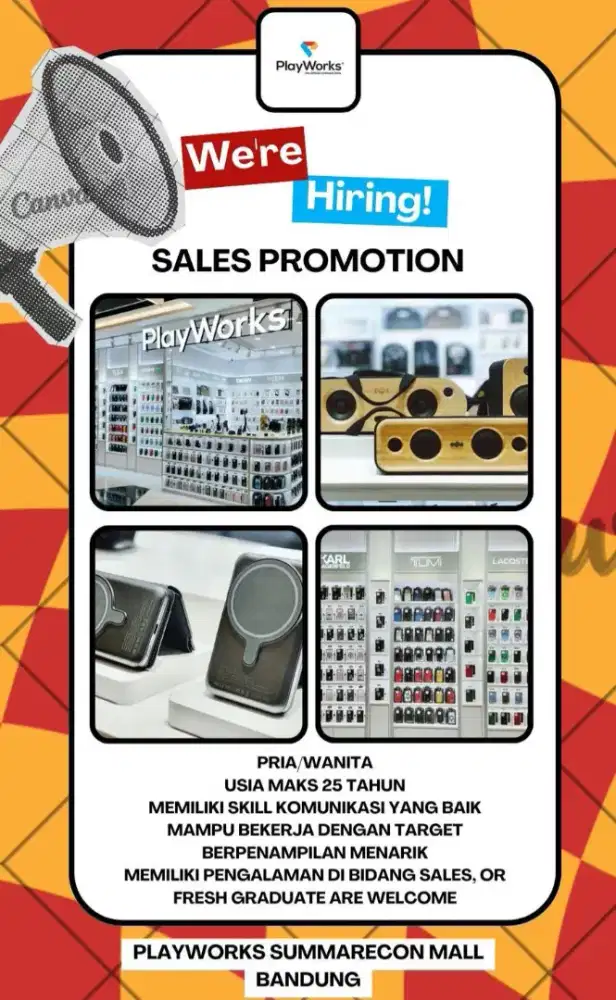Lowongan Pekerjaan Playworks Summarecon Mall Bandung
