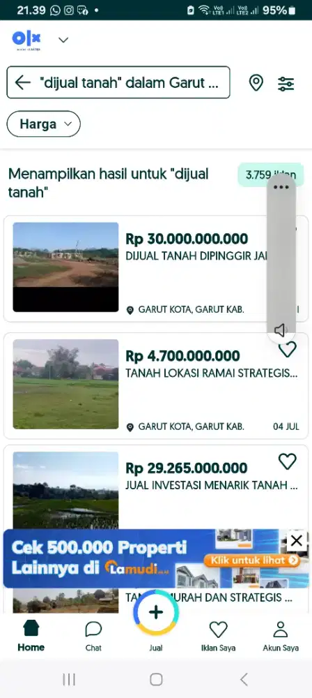 Disewakan Tanah 50000m