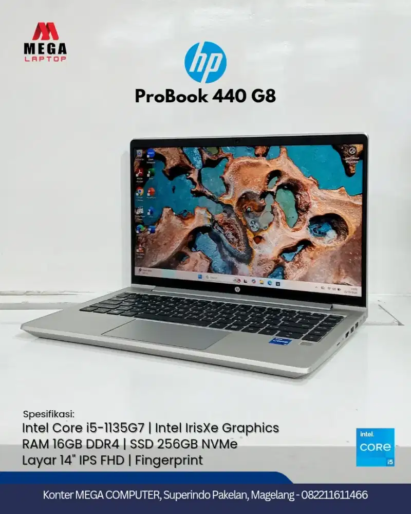 Laptop HP ProBook 440 G8 Core i5 Gen 11 RAM 16GB Second Mulus Murah