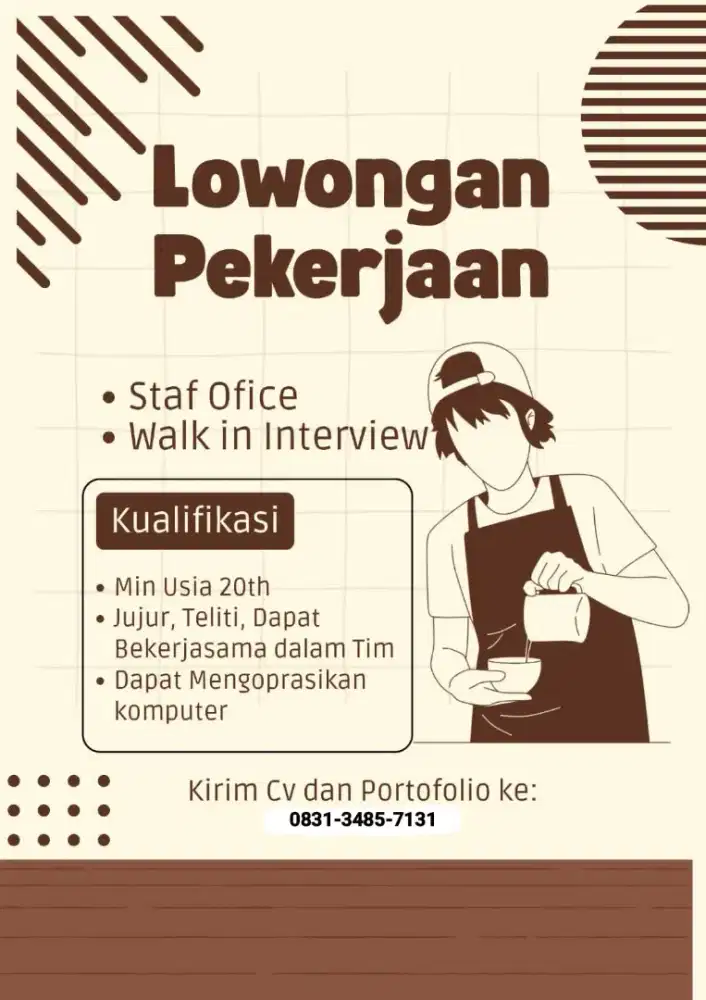 Di butuhkan pekerja yang siap kerja sebagai marketing