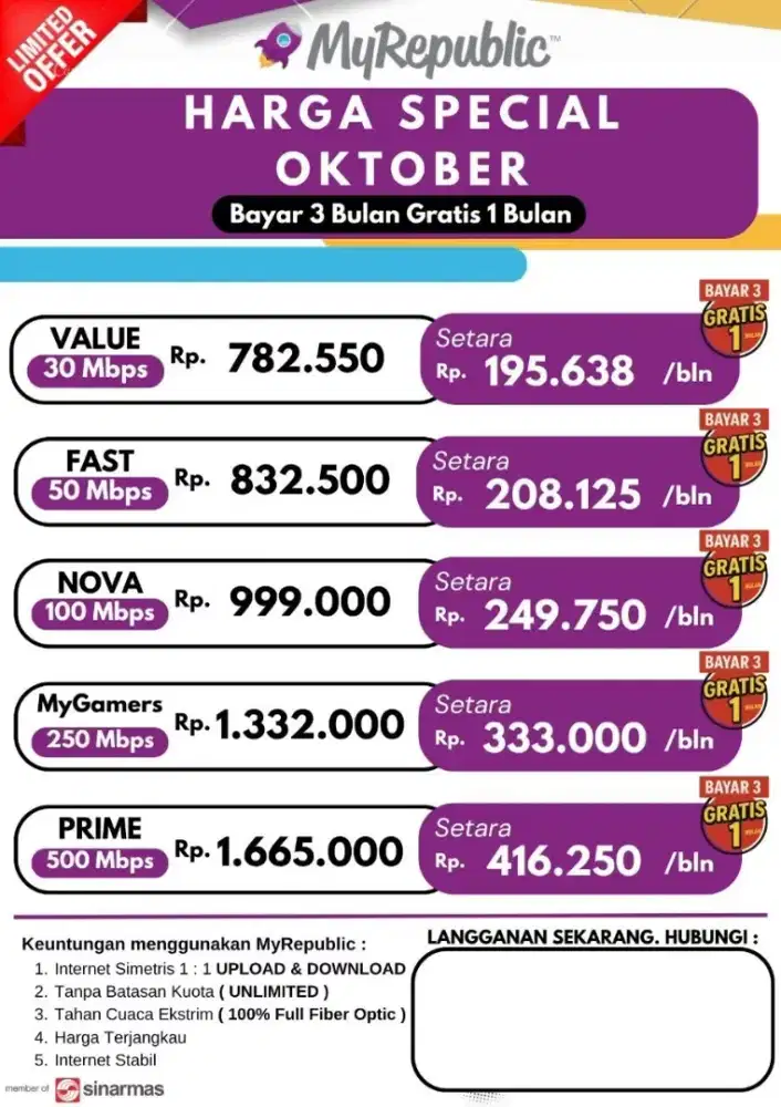 Wifi muRepulic promo di bulan Oktober