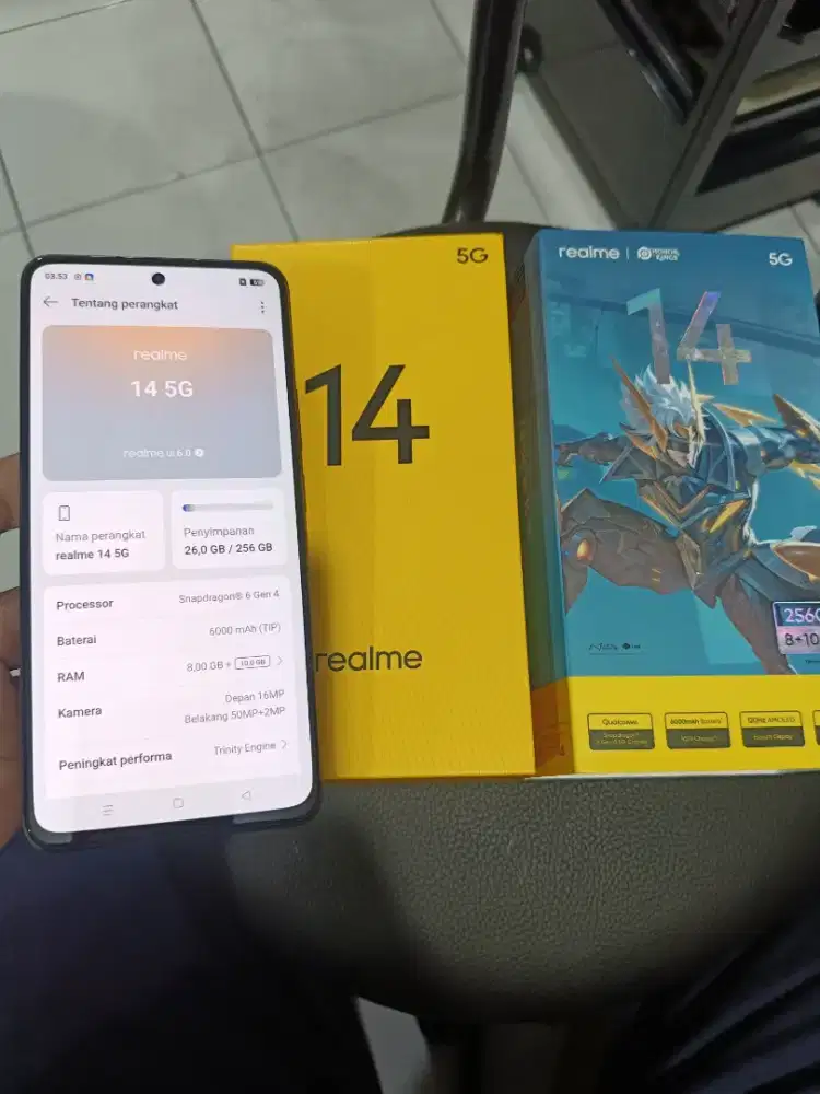 Realme 14 8+10/256 5G like new masih grnsi pjng BS TKR tmbh