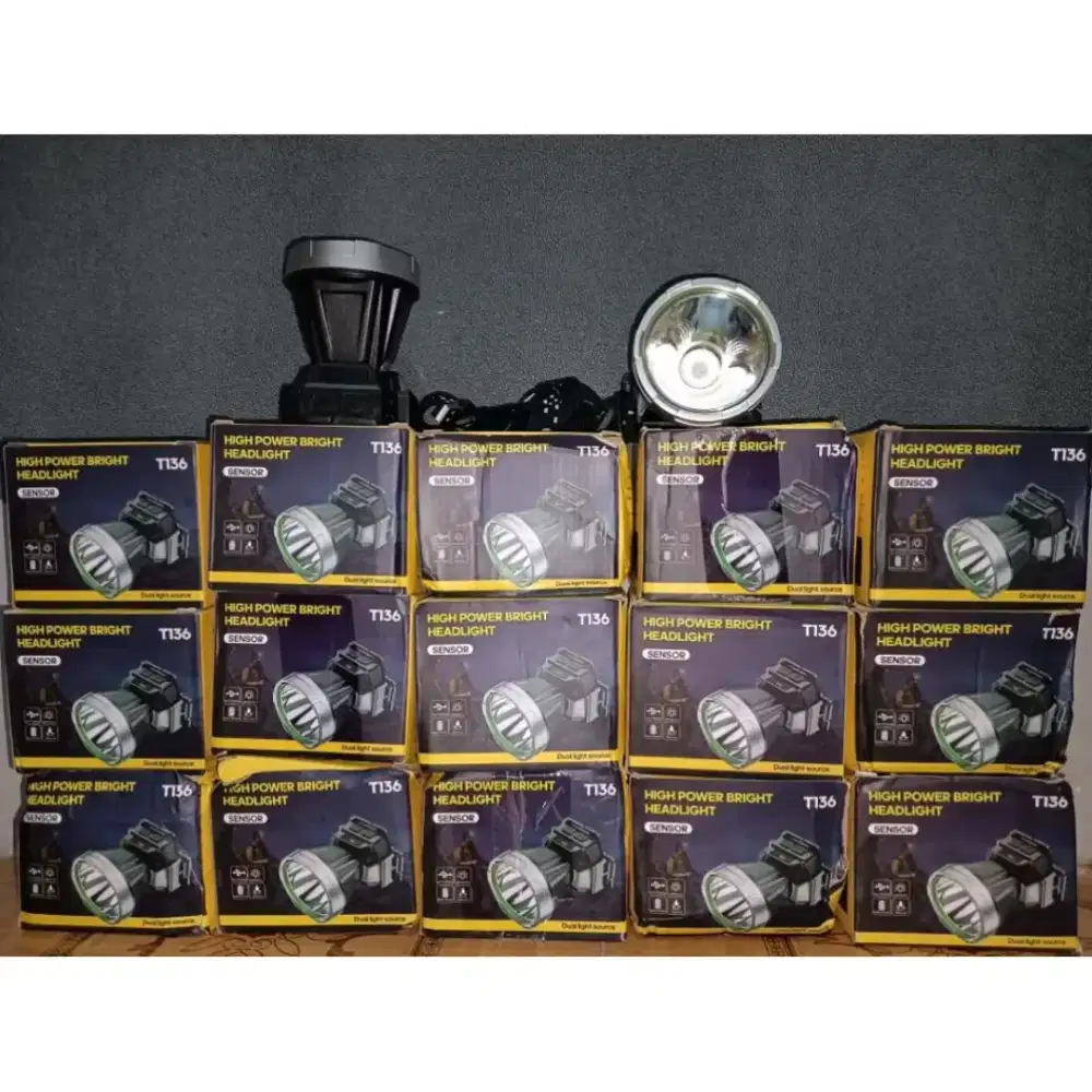 Senter kepala LED T136/ alat Camping/Mancing dll