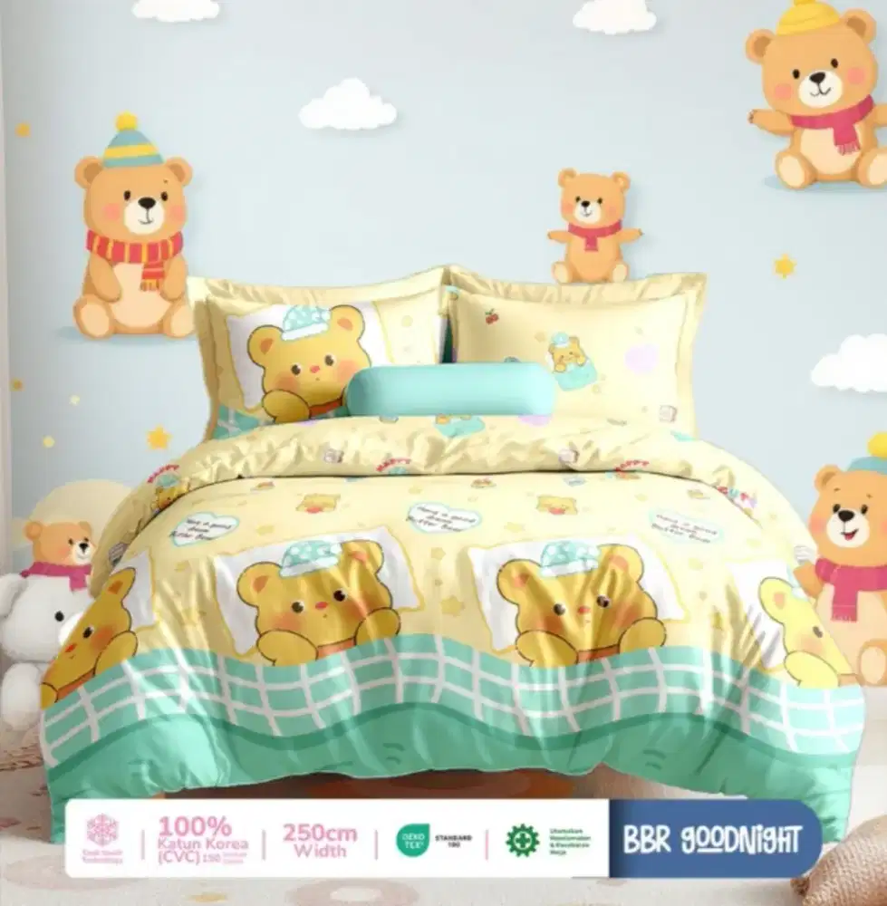 Sprei katun anak motif panda