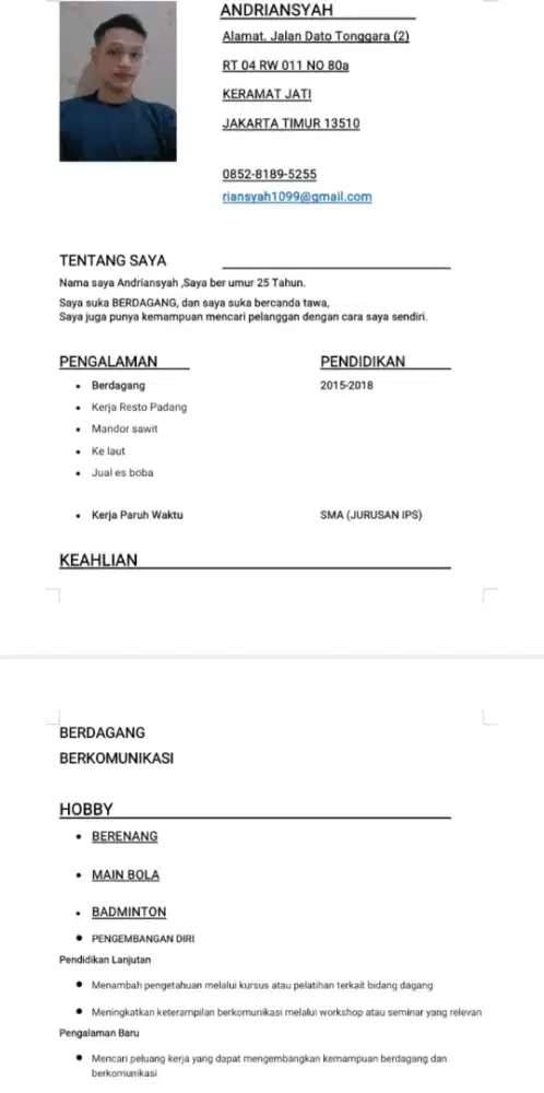 Mencari lowongan pekerjaan apa saja