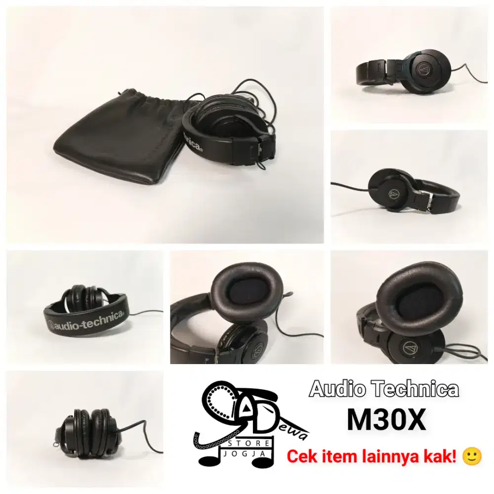 AUDIO TECHNICA ATH M30X HEADPHONE MONITOR MONITORING FLAT ATHM30X