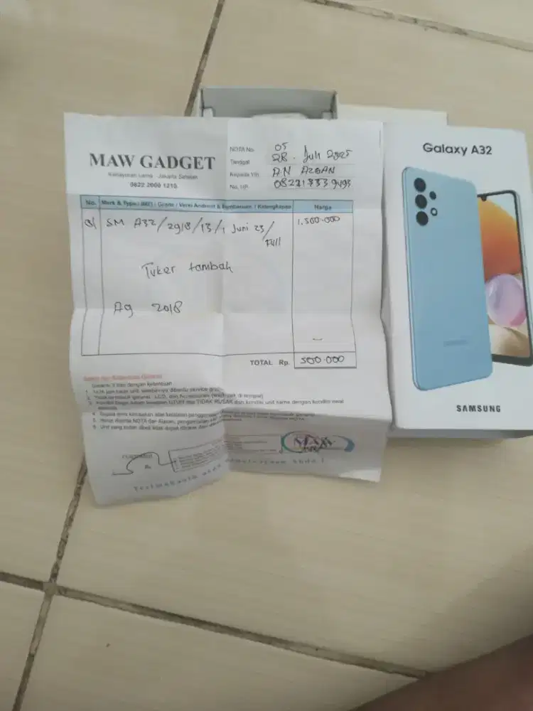 Jual.samsung A32 6/128 gb no minus