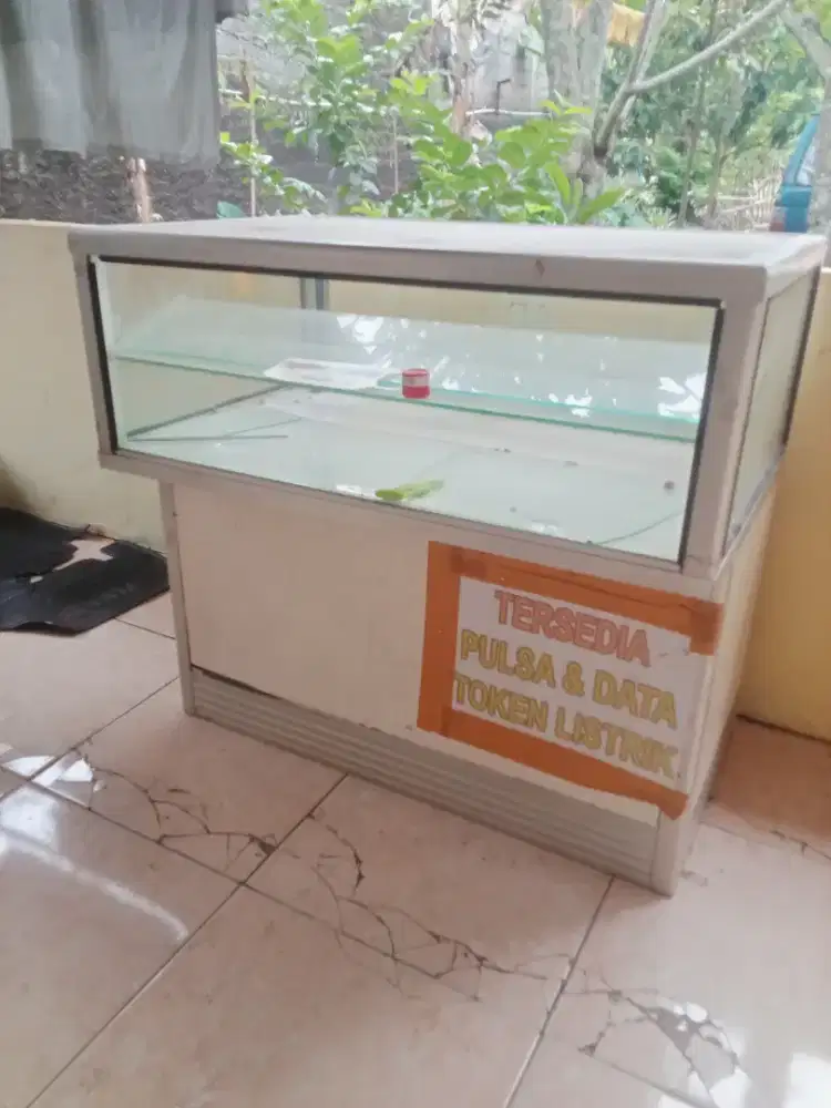 Etalase konter pulsa no minus siap pakai