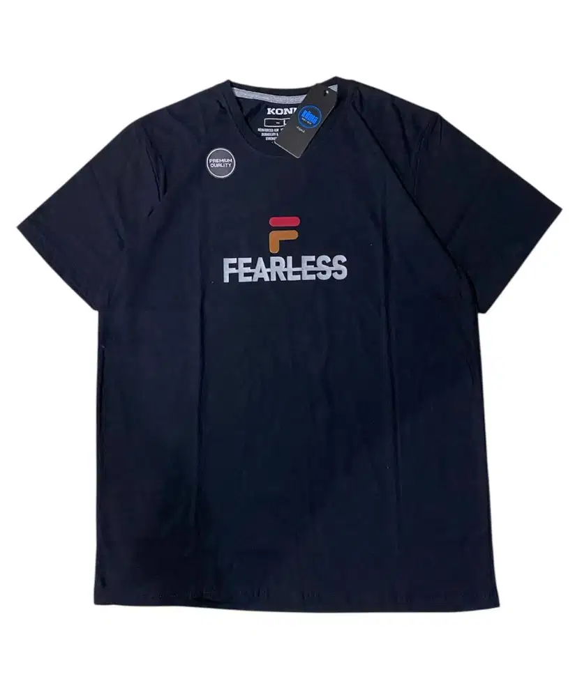 KAOS DISTRO PREMIUM FEARLESS HITAM COTTON ORI