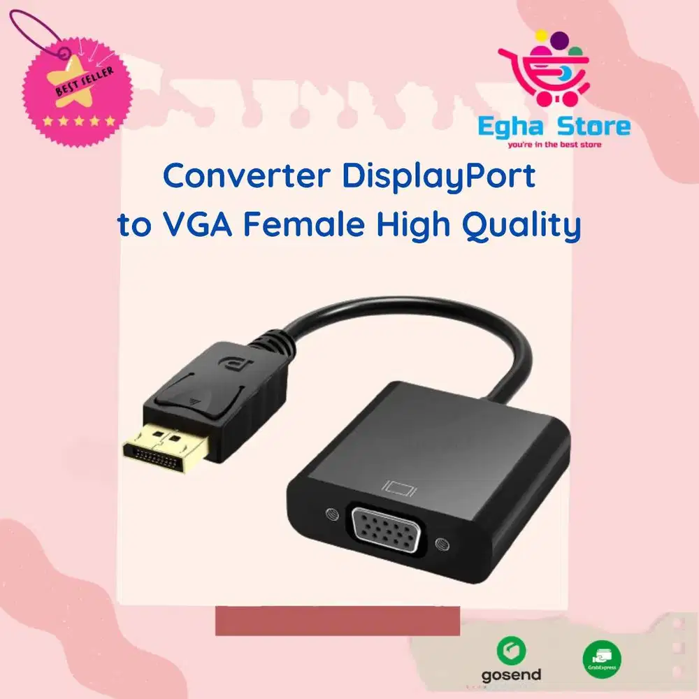 Converter DP Display Port Male - VGA Female Adaptor Konektor Konverter