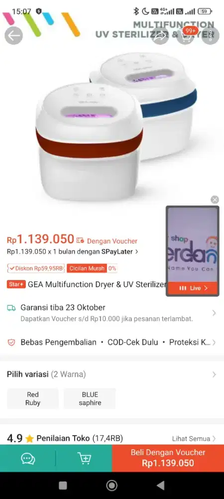 Gea multifuncition dryer & UV sterilizer