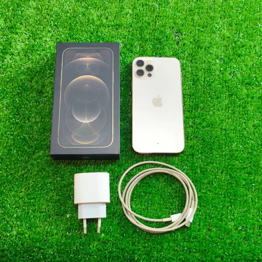 Iphone 12 Pro 256Gb Gold BH 71% Minus face id fullset ori Ex resmi