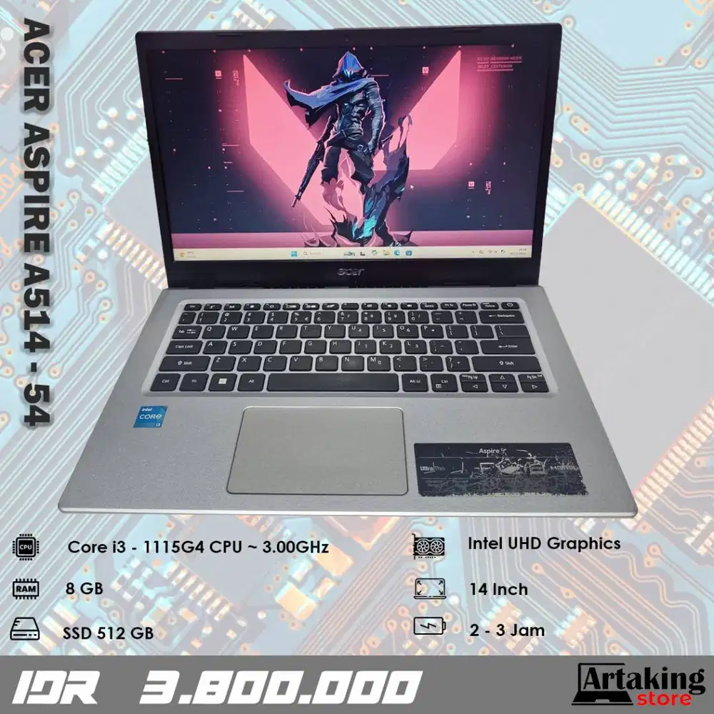 Acer Aspire A514 - 54 - Core i3 - Gen 11 th - Ram 8 GB - SSD 512 GB