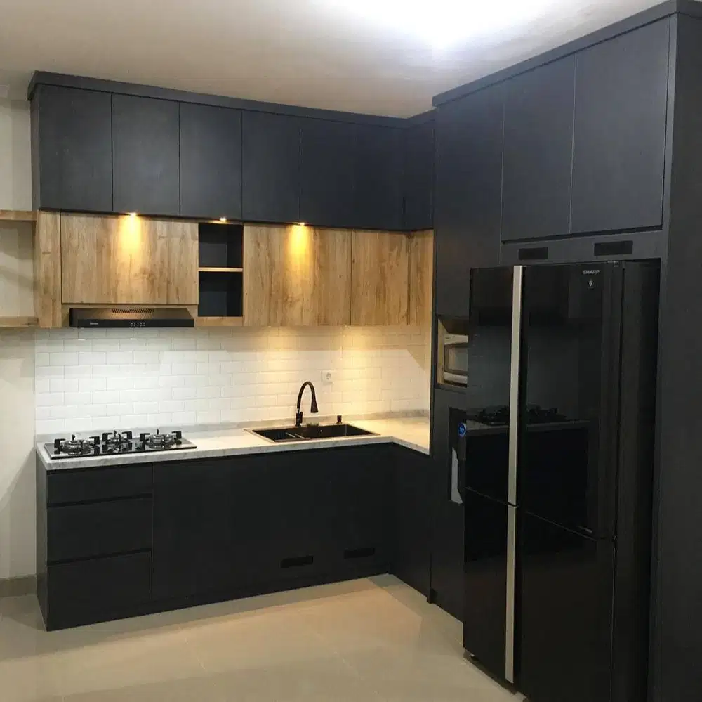 Custom Interior Kitchen Set, Backdrop TV, Lemari, Wardrobe, Kitchenset