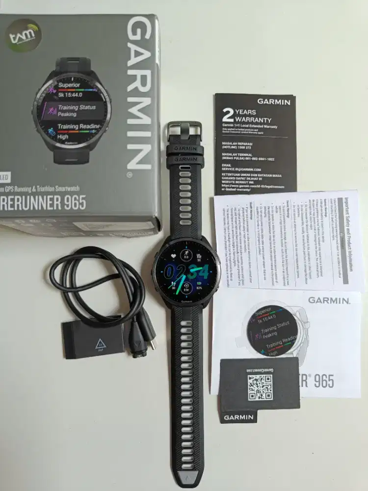 Garmin forerunner 965 original bekas sekali pakai fullset sangat mulus