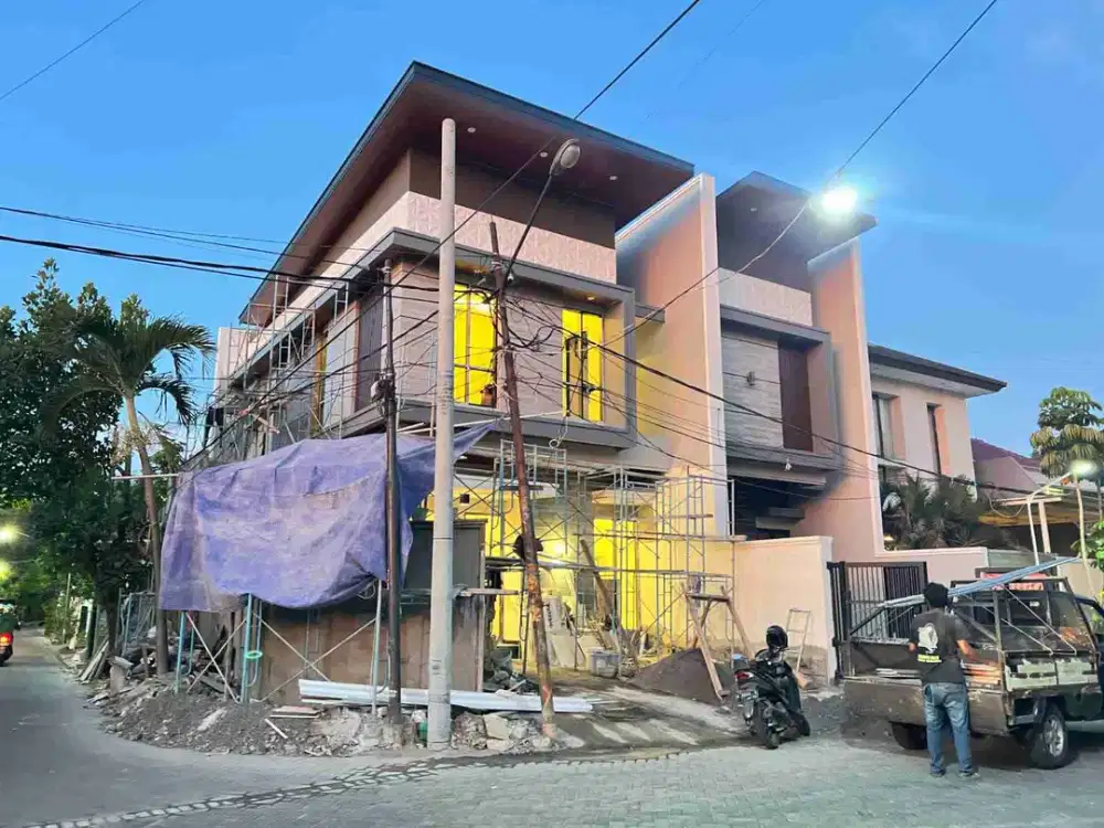 Termurah Bagus Rumah Minimalis Baru Gress di Manyar Jaya Surabaya Row jalan Lebar 4 mobil