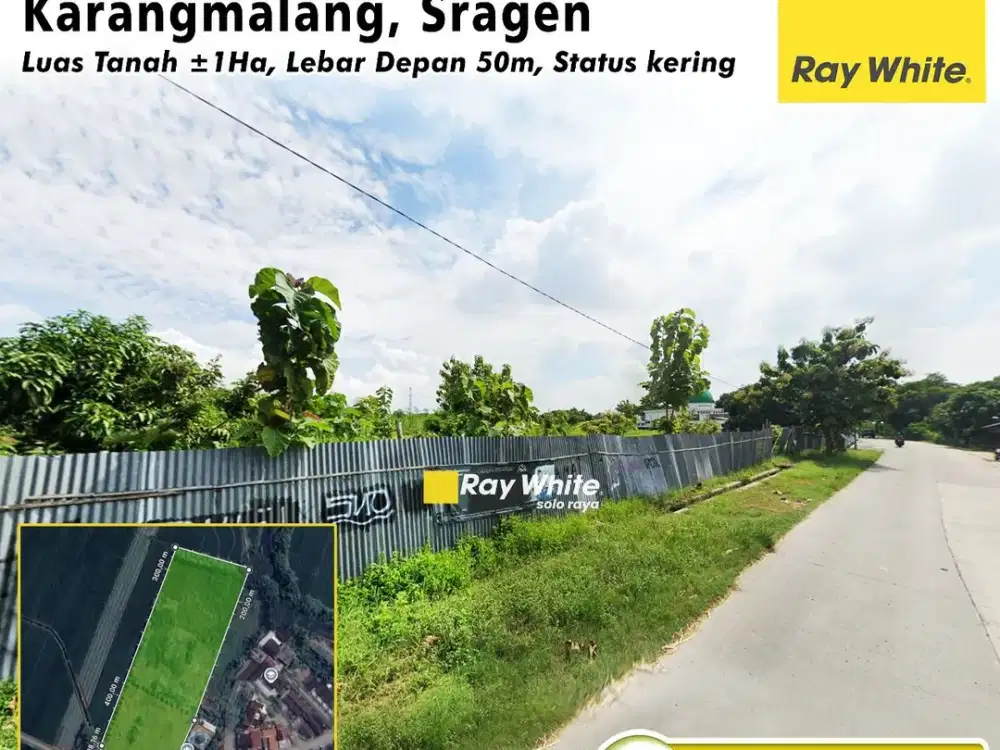 Dijual Tanah Zona Industri di Karangmalang Sragen