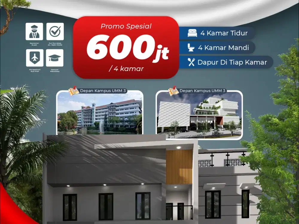 KAMAR KOS EKSKLUSIVE 600 JUTA KOTA MALANG STRATEGIS