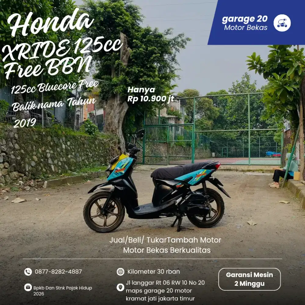 Yamaha X-Ride 125cc Bluecore Free Balik nama Tahun 2019 Pajak Hidul