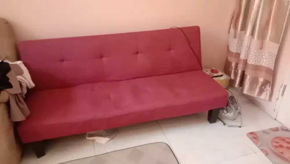 Sofabed marun bekas