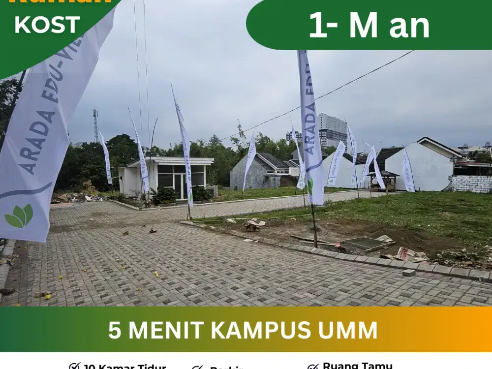 Rumah Kost Premium Dijual Belakang Apartemen Begawan Malang