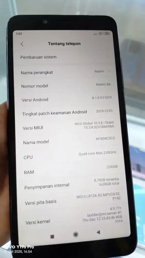 HP xiomi 6A ram 2/16