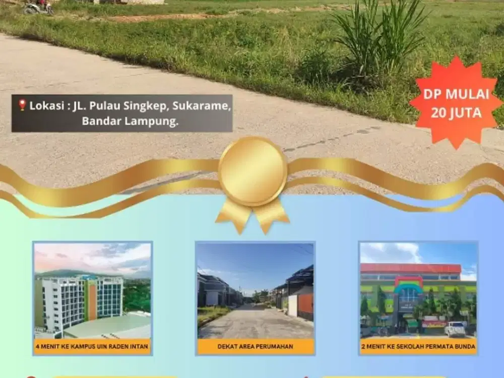 kavling di sukarame dekat kampus uin