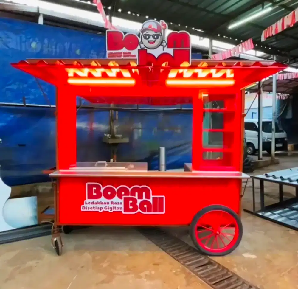 Gerobak Langsung Pakai : Cocok Untuk Bakso, Mie Ayam & Pentol