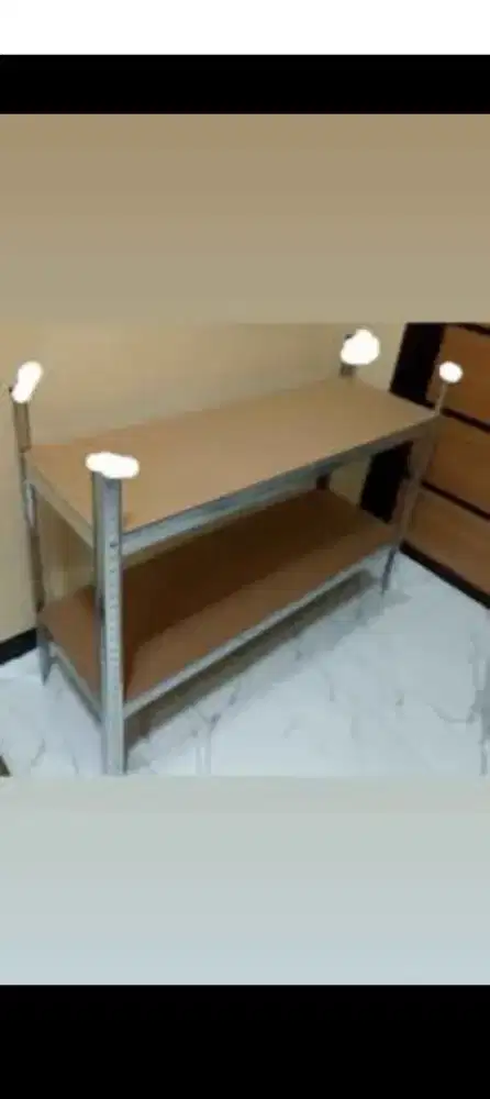 Rak besi siku serbaguna P 120 L 40 T 90
minus ujung papan ada songhek