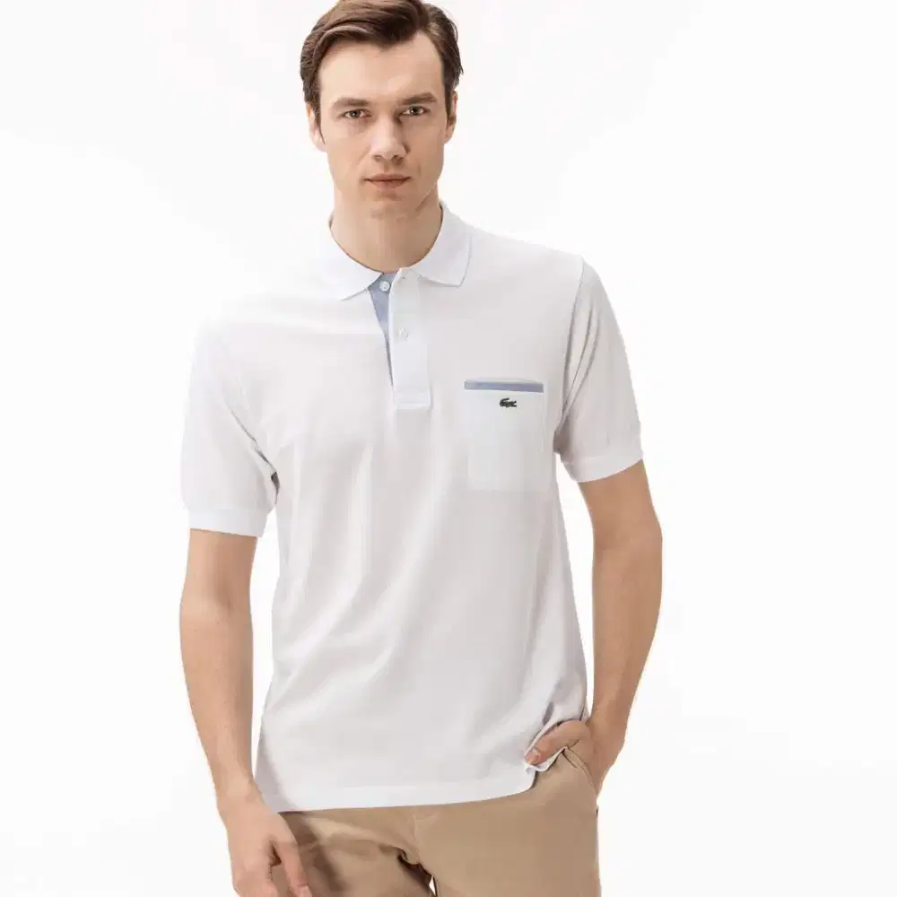Kaos polo shirt LACOSTE white colour Size No.9