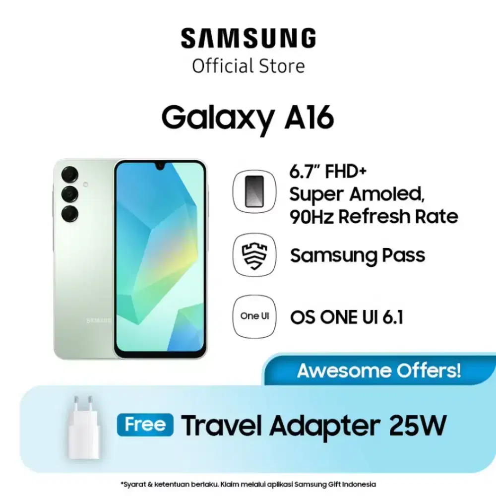 SAMSUNG GALAXY A16 LTE 8/128 GARANSI RESMI 1 TAHUN