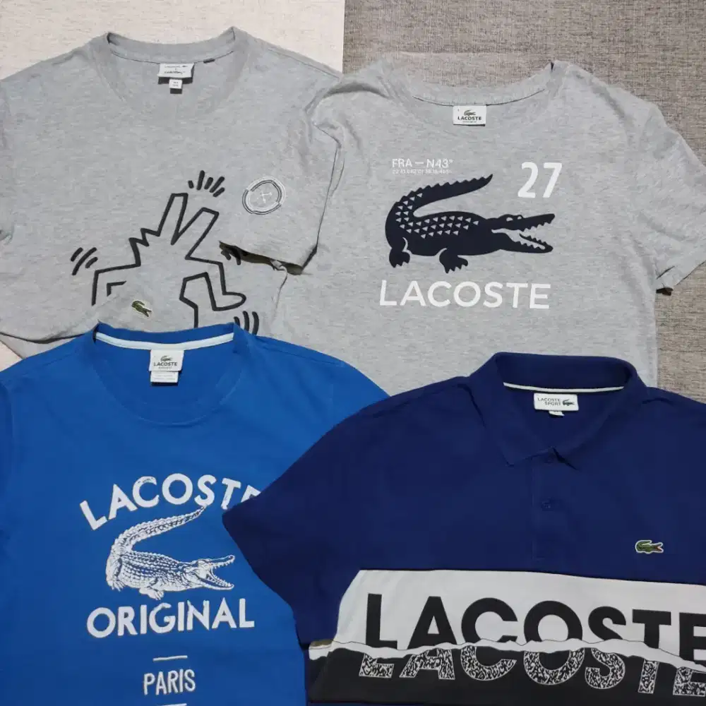 Kaos Lacoste grey colour Big Logo Size No.4