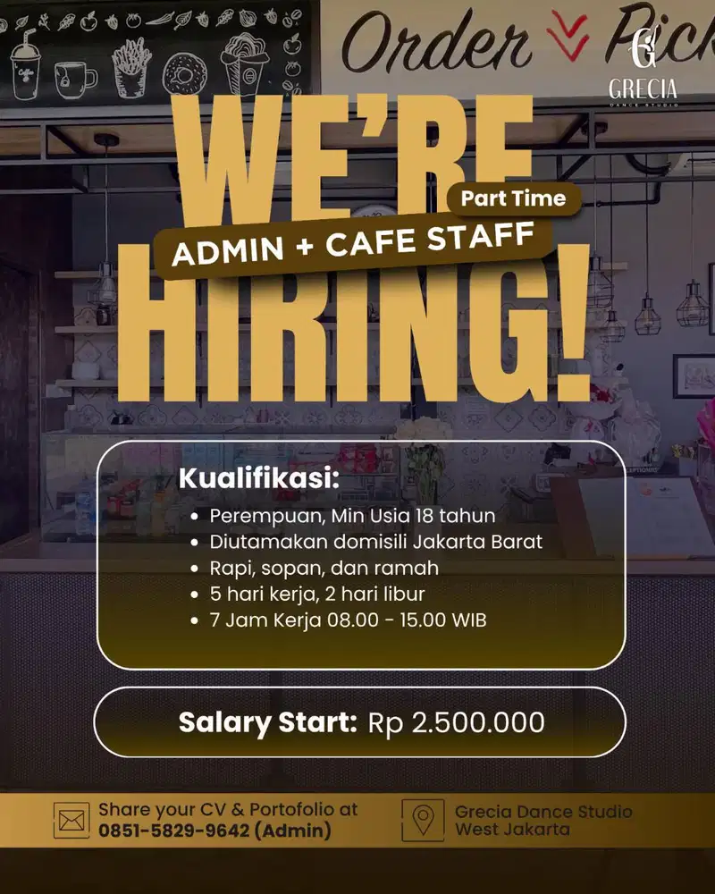 [PART TIME] Admin + Crew Cafe