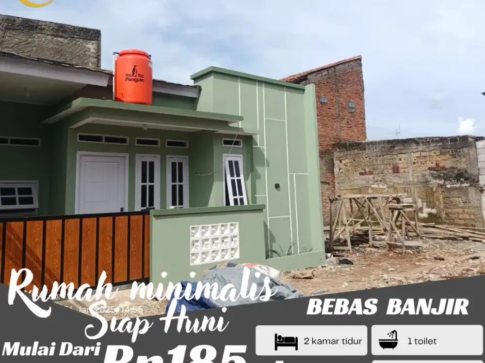 Rumah murah 2 kamar akses strategis dekat jalan utama 185 jutaan